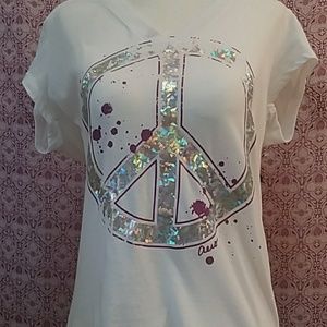 🆕️🏷~ GLITTERY  AEROPOSTALE PEACE SIGN TEE  ✌